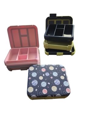 3 Pre-owned Bento Boxes 2 Blue Space And One Pink Galaxy